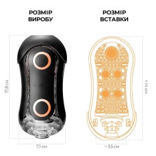 Мастурбатор Tenga FLIP ORB STRONG — Orange Crash, с изменяемым сжатием, со стимулирующими шариками