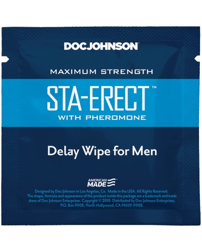 Пролонгирующая салфетка Doc Johnson Sta-Erect Delay Wipe For Men с феромонами