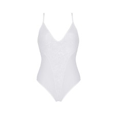 Боди с ажурным декором и открытым шагом Ursula Body white XXL/XXXL — Passion