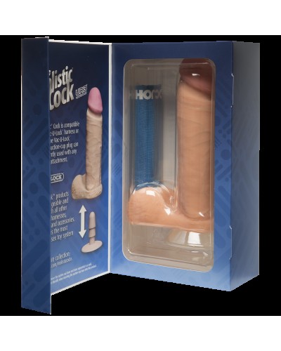 Фалоімітатор Doc Johnson The Realistic Cock 8 inch White - ULTRASKYN, Vack-U-Lock, діаметр 5,1 см