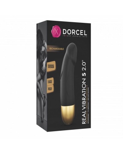 Вибратор Dorcel Real Vibration S Gold 2.0, диам 3,7см, перезаряжаемый, для точки G