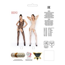 Бодістокінг Passion BS043 white, комбінезон, імітація панчох