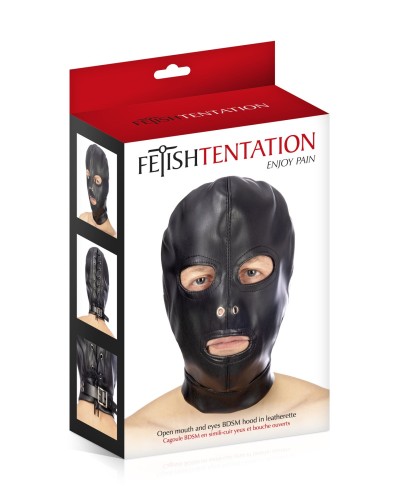 Капюшон для БДСМ з відкритими очима і ротом Fetish Tentation Open mouth and eyes BDSM hood