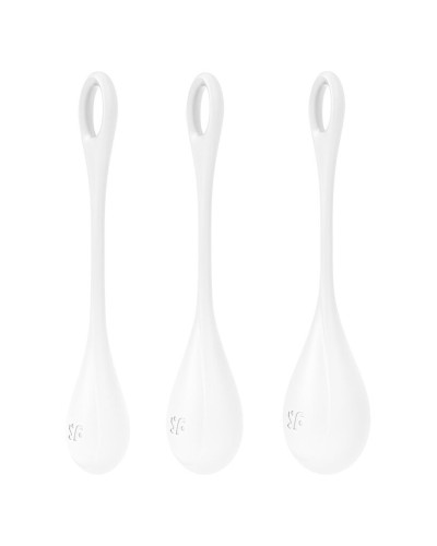 Набор йони бусин Satisfyer Yoni Power 1 White, диаметр 2-2,5-3см, вес 22-46-74гр