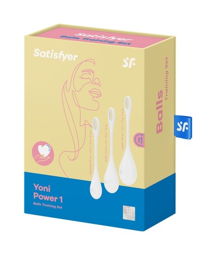 Набор йони бусин Satisfyer Yoni Power 1 White, диаметр 2-2,5-3см, вес 22-46-74гр