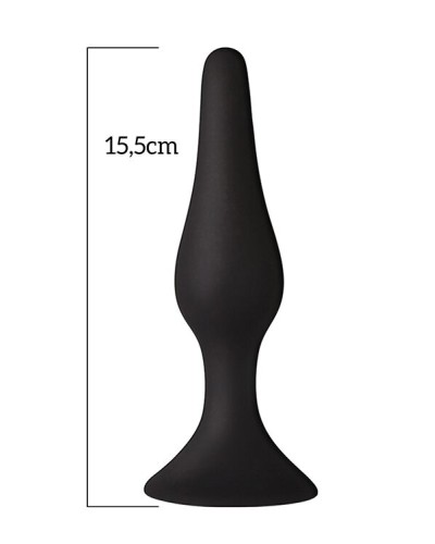 Анальна пробка з присоскою MAI Attraction Toys №35 Black, довжина 15,5 см, діаметр 3,8см