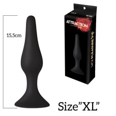Анальна пробка з присоскою MAI Attraction Toys №35 Black, довжина 15,5 см, діаметр 3,8см