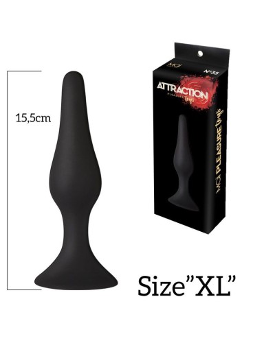 Анальна пробка з присоскою MAI Attraction Toys №35 Black, довжина 15,5 см, діаметр 3,8см