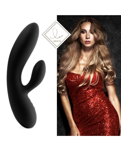 Гнучкий вібратор кролик з двома моторами FeelzToys Lea Rabbit Vibrator Black