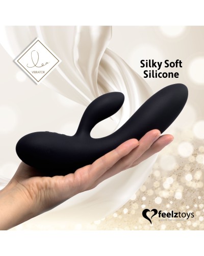 Гнучкий вібратор кролик з двома моторами FeelzToys Lea Rabbit Vibrator Black