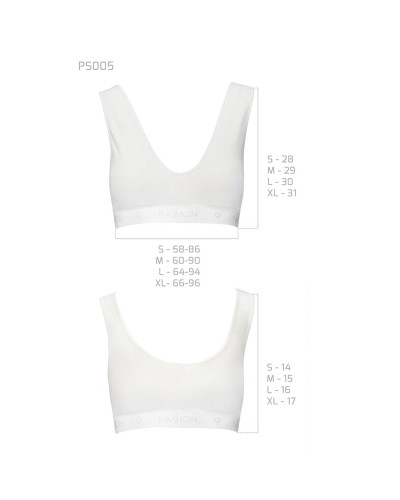 Спортивний топ з еластичної бавовни Passion PS005 TOP white, size M