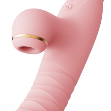 Пульсатор-вібратор із вакуумною стимуляцією клітора Zalo - ROSE Thruster Strawberry Pink