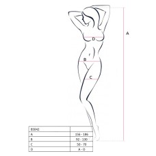 Бодистокинг Passion BS042 white, комбинезон, длинный рукав, закрытое плечо