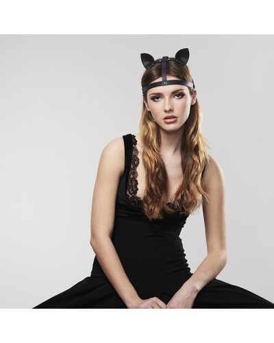 Маска кошечки Bijoux Indiscrets MAZE - Cat Ears Headpiece Black, экокожа