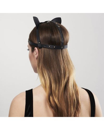 Маска кошечки Bijoux Indiscrets MAZE - Cat Ears Headpiece Black, экокожа