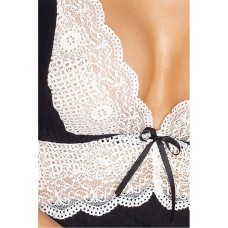 (SALE) Сорочка приталенная CAMILLE CHEMISE black 4XL/5XL - Passion, трусики