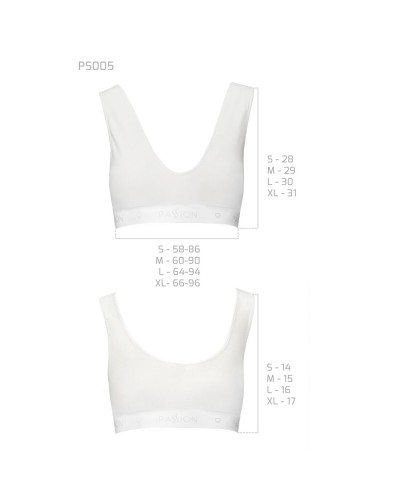 Спортивний топ з еластичної бавовни Passion PS005 TOP white, size L