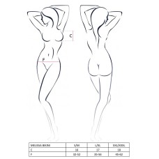 Комплект білизни MELISSA BIKINI black L/XL - Passion: ліф зі шнурівкою і трусики стрінги