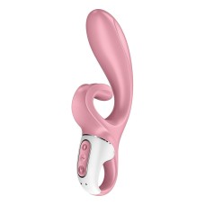 Смартвібратор-кролик Satisfyer Hug Me Pink, 2 мотори, діаметр 4,2см, широка кліторальна частина