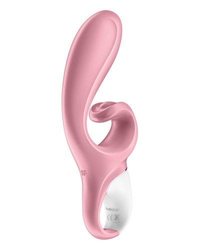 Смартвібратор-кролик Satisfyer Hug Me Pink, 2 мотори, діаметр 4,2см, широка кліторальна частина