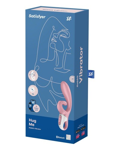 Смартвібратор-кролик Satisfyer Hug Me Pink, 2 мотори, діаметр 4,2см, широка кліторальна частина