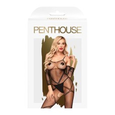 Бодистокинг с контрастным узором  Penthouse - Under Arrest Black S/L