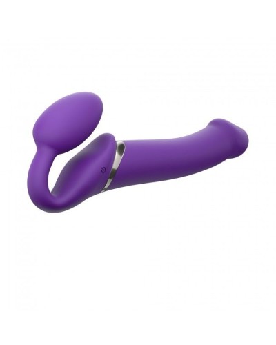 Безремневой страпон с вибрацией Strap-On-Me Vibrating Violet L, диам. 3,7см, пульт ДУ, регулируемый