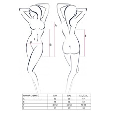 Прозора сорочка приталена з чашечками NANNA CHEMISE black L/XL - Passion, трусики