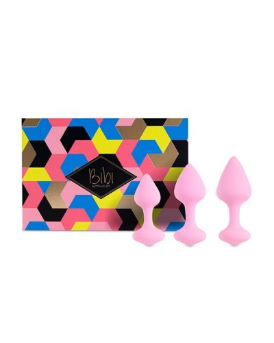 Набор силиконовых анальных пробок FeelzToys - Bibi Butt Plug Set 3 pcs Pink