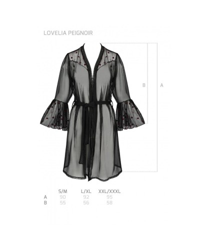 Повітряний пеньюар LOVELIA PEIGNOIR black XXL/XXXL - Passion