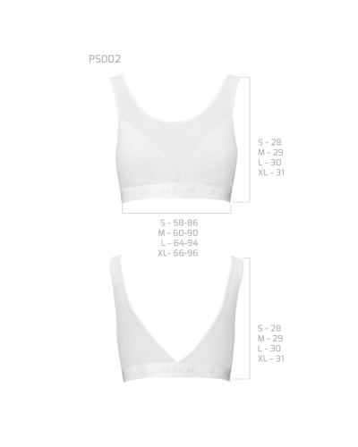 Топ з прозорою вставкою Passion PS002 TOP white, size S