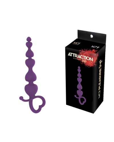 Анальні буси MAI Attraction Toys №79 Purple, довжина 18см, діаметр 3,1см