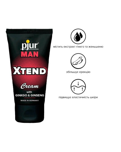 Крем для пеніса стимулювальний pjur MAN Xtend Cream 50 ml, з екстрактом гінкго та женьшеню