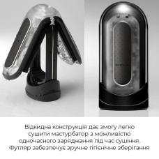 Мастурбатор Tenga Flip Zero Electronic Vibration Black, змінна інтенсивність, розкладний