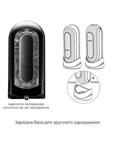 Мастурбатор Tenga Flip Zero Electronic Vibration Black, змінна інтенсивність, розкладний