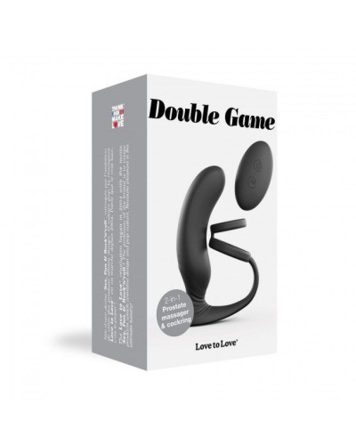 Вибромассажер простаты Love To Love Double Game с двойным эрекционным кольцом и пультом ДУ