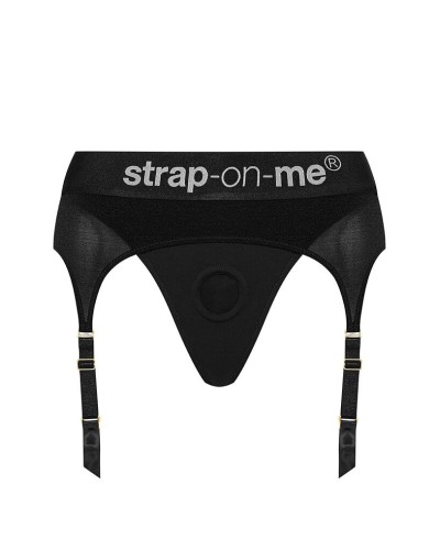 Трусы для страпона с подвязками для чулок Strap-On-Me REBEL HARNESS - L