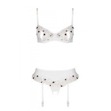 Сексуальний комплект з поясом для панчіх LOVELIA SET white S/M - Passion
