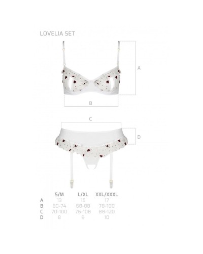 Сексуальний комплект з поясом для панчіх LOVELIA SET white S/M - Passion