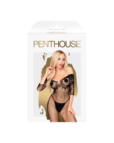 Бодістокінг з імітацією ліфа Penthouse - High Profile Black S/L