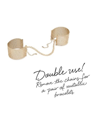 Наручники Bijoux Indiscrets Desir Metallique Handcuffs - Gold, металеві, стильні браслети