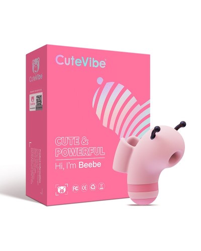 Вакуумный стимулятор с микротоками CuteVibe Beebe Pink, на палец