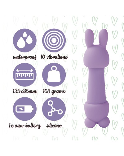 Міні-вібратор FeelzToys Magic Bunny Purple з двома насадками