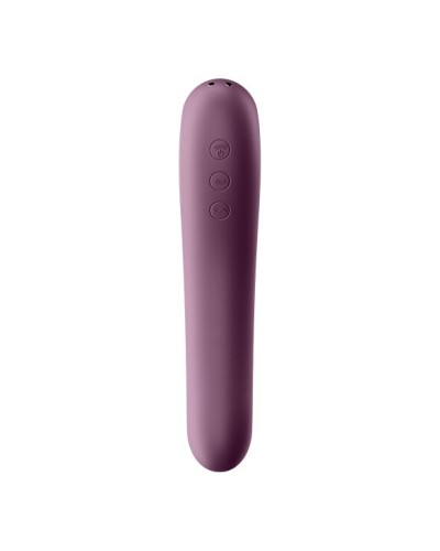 Вакуумный стимулятор с вибрацией Satisfyer Dual Kiss Wine Red