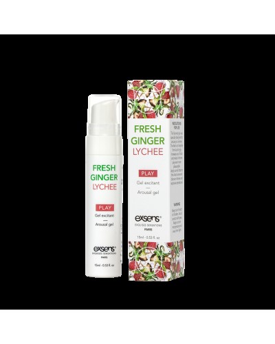 Стимулирующий гель EXSENS Kissable Fresh Ginger Litchi 15мл, можно для поцелуев, охлаждающий