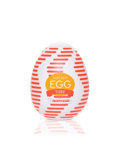 Мастурбатор-яйцо Tenga Egg Tube, рельеф с продольными линиями