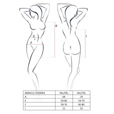 Сорочка с глубоким декольте MIRACLE CHEMISE black 6XL/7XL - Passion, трусики