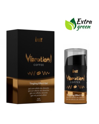 Жидкий вибратор Intt Vibration Coffee (15 мл) EXTRA GREEN, очень вкусный, действует до 30 минут