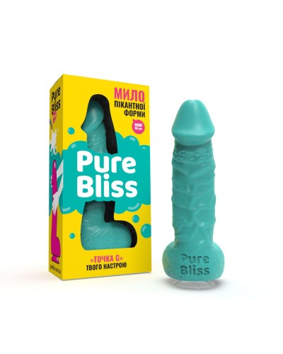 Крафтове мило-член із присоскою Pure Bliss MINI Turquoise, натуральне