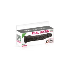 Фалоімітатор із присоскою Real Body — Real Justin Black, TPE, діаметр 4,2 см